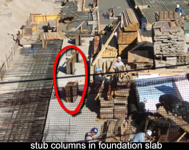 foundation construction begins in the middle of the site